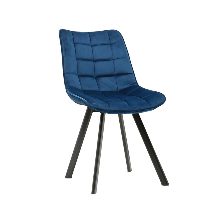 Scaun de sufragerie modern cu picioare metalice Scaun de sufragerie din catifea