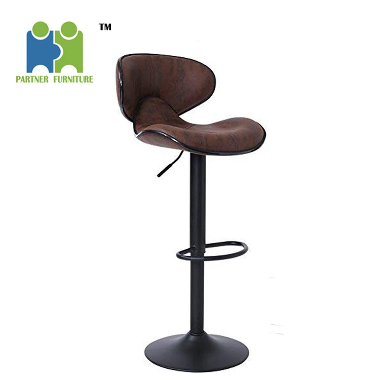 Scaun de bar din stofa cu picioare metalice
