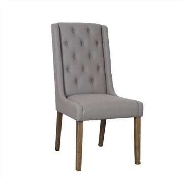 Scaun de sufragerie tapițat din material textil personalizat cu picioare din lemn de cauciuc