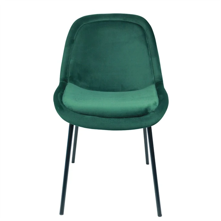 Scaun de sufragerie de epocă modern din catifea verde smarald
