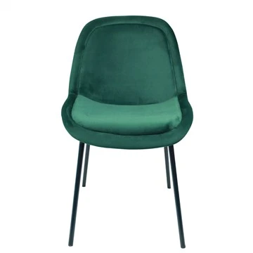 Scaun de sufragerie de epocă modern din catifea verde smarald