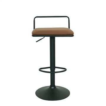 Scaun de bar reglabil pe inaltime Scaun patrat din metal PU. Scaun de bar pivotant