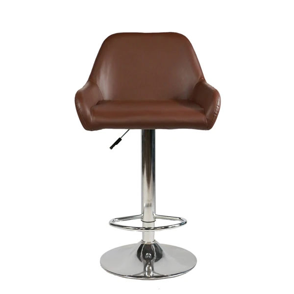 Scaune pivotante din piele maro