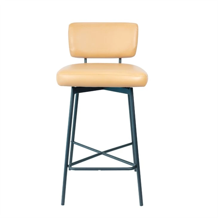 Scaun de bar / Scaun metalic / Scaun de birou tapitat cu suport pentru picioare